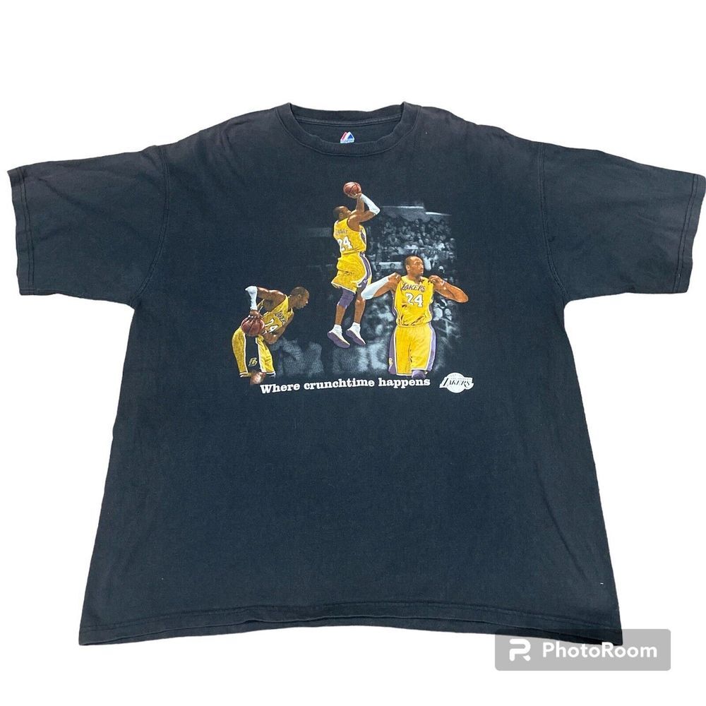 Vintage Majestic Kobe Bryant Lakers MVP Where Crunchtime Happens Shirt Size XXL